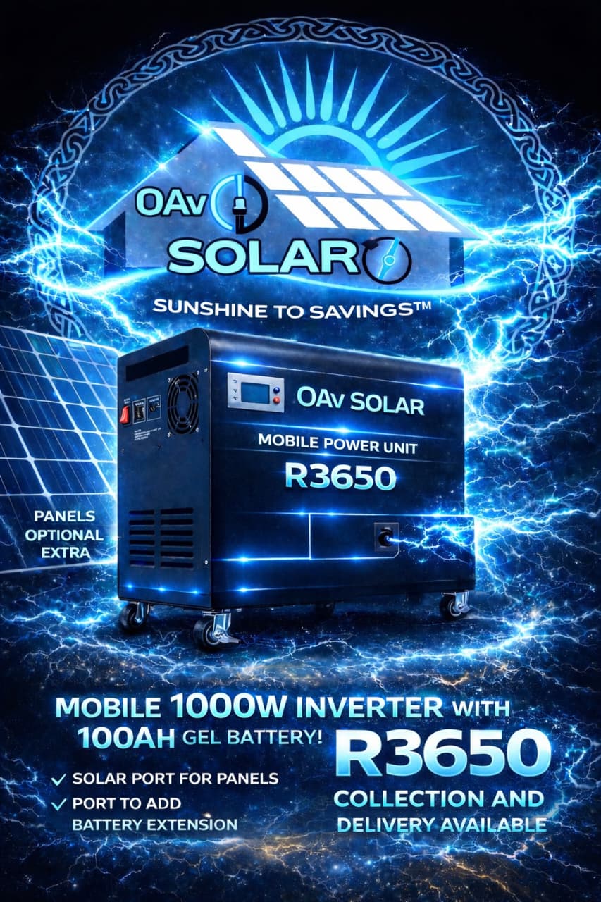 OAv Solar Mobile 1000W Inverter Power Unit with 100Ah Gel Battery